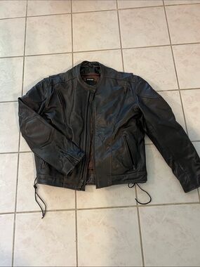 Element Dark Chocolate Leather Biker Jacket. NEVER WORN